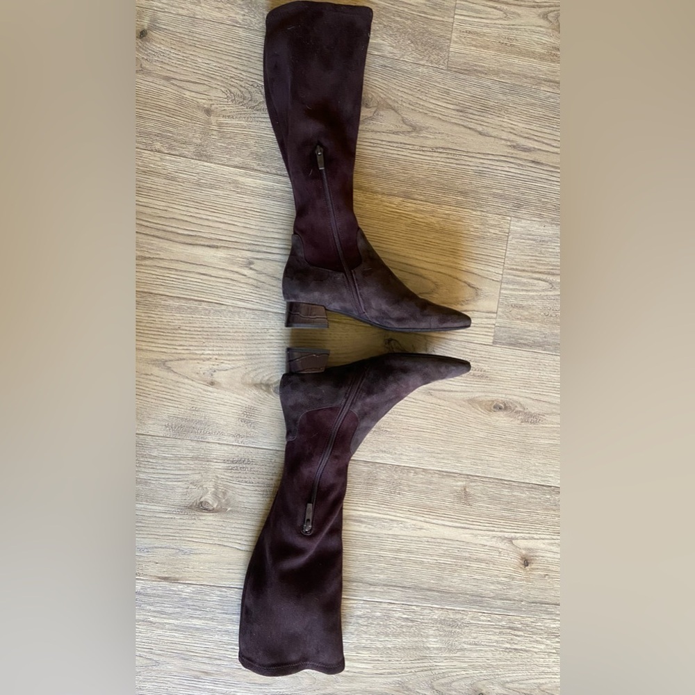 Donald J. Pliner Regina Dark Brown Suede Over the Knee Boots Womens Size 7 New - Picture 7 of 8